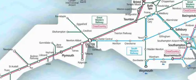 Train routes to Devon