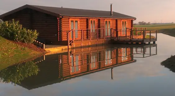 The lodges are on the water at suffolk escape