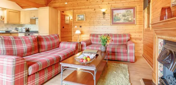 inside the wooden lodges