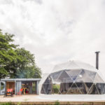 pet friendly geo dome glamping in Launchston Cornwall