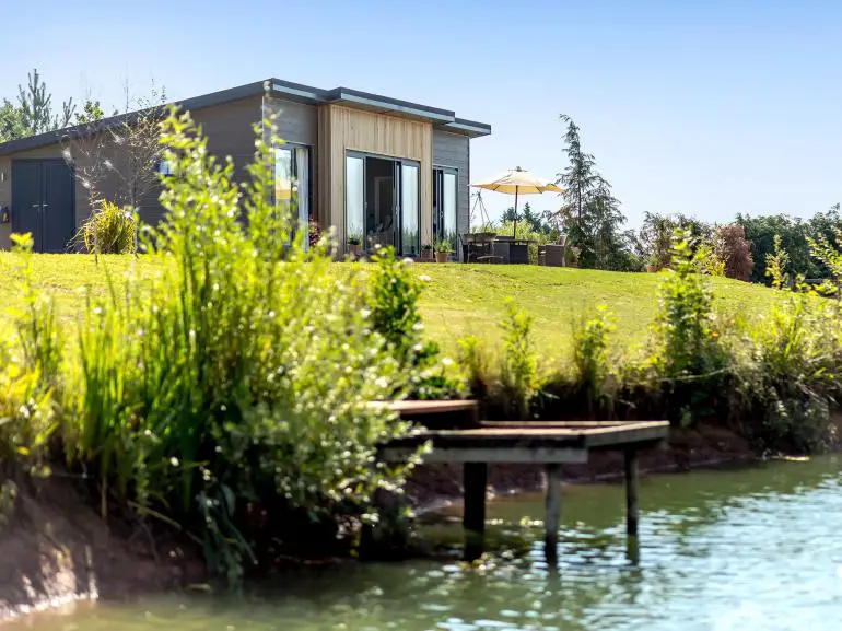 Ludlow Lodges a modern lodge with its own private fishing swim
