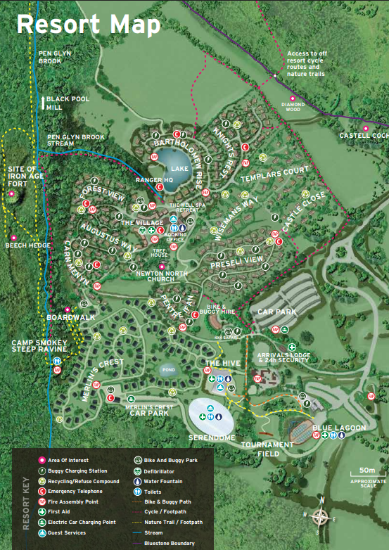 Bluestone Lodges Wales site map
